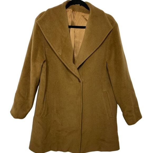 Cinzia Rocca Wool Cashmere Winter Coat Single Button Jacket Brown Classy Chic M - Picture 1 of 16